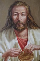 Detail of Emmaus Triptych at Church of Saint Joseph, Jim Thorpe, PA